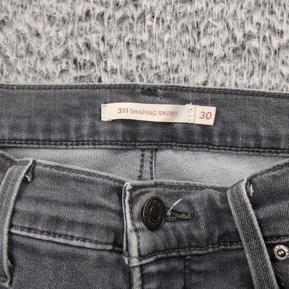 Levi's 311 Jeans Womens 30 Gray Stretch Shaping Skinny Denim Med Wash Mid Rise - Picture 4 of 9
